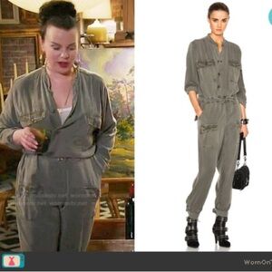 NSF / washed grey denim miche Mechanic long sleeve Jumpsuit XS